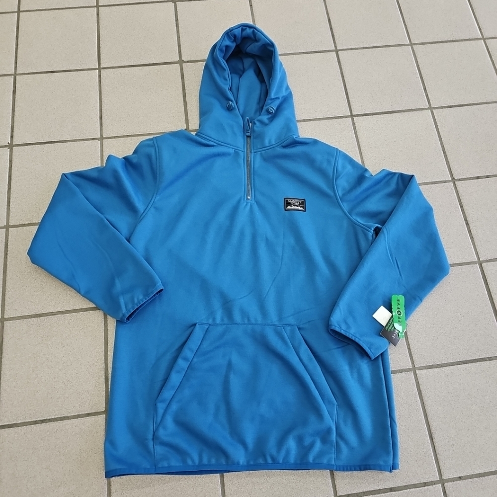 NWT Men's Large Massive Outdoor Repreve Fleece Hoodie Blue Partial Zip